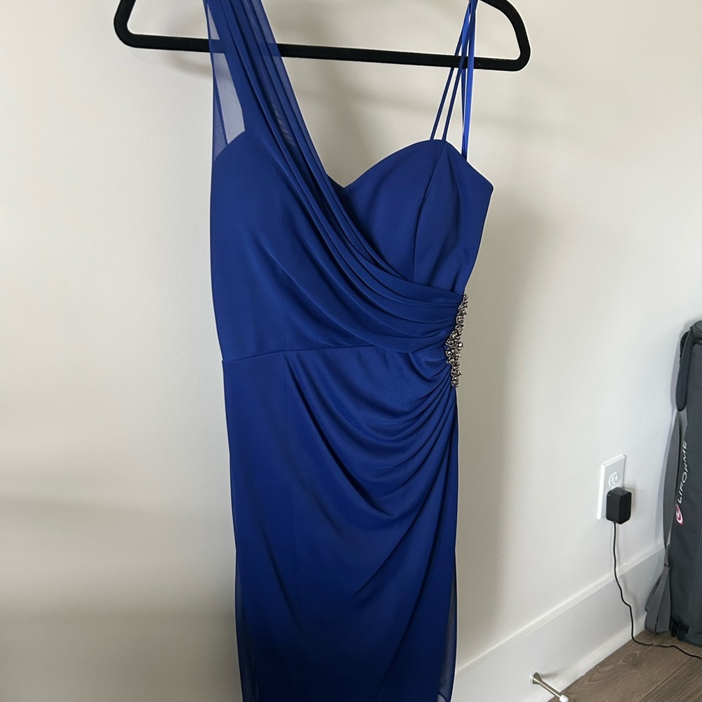 Cache One Shoulder Sapphire Dress